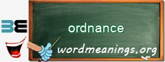 WordMeaning blackboard for ordnance